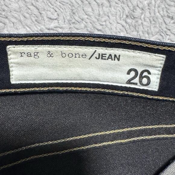 Rag & Bone 10 in. Dark Wash Crop Flare Raw Hem Jeans Sz 26 - Picture 3 of 5